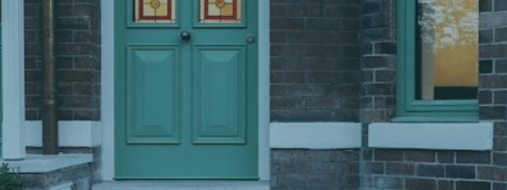 Front of a UK home - insulated door and windows.